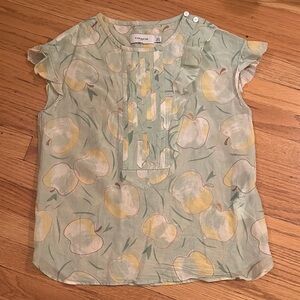 Coach Pastel Green and Yellow Apple Print Top